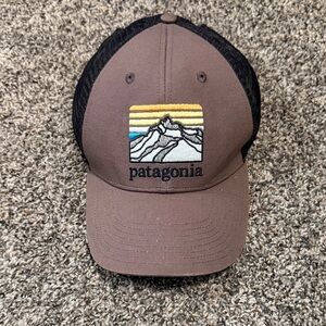 Patagonia Brown and Black Cap with Mountain Design